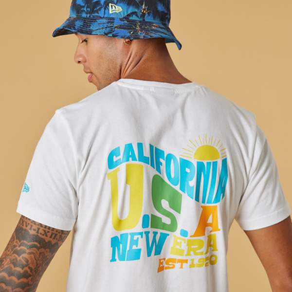 Camiseta casual de algodón para hombre NEW ERA SUMMER VIBES GRAPHIC TEE C.WH. 13083880