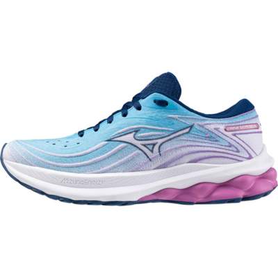 Zapatillas para correr de mujer Zapatillas Running Mujer Mizuno Wave SkyRise 5 Celeste y Rosa | Dml Sport. J1GD240923