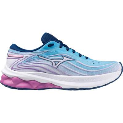 Zapatillas para correr de mujer Zapatillas Running Mujer Mizuno Wave SkyRise 5 Celeste y Rosa | Dml Sport. J1GD240923