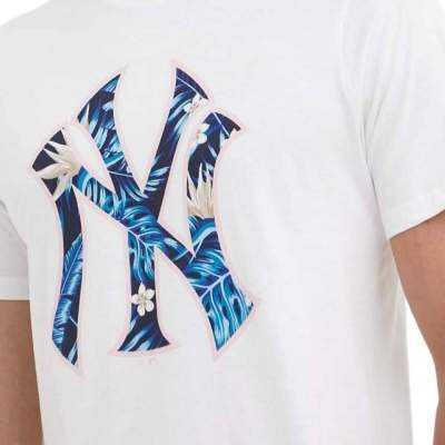 Camiseta casual de algodón para hombre Camiseta Hombre 47 Brand NY Yankees Flowers Blanco | Dml Sport. BB017TEMECH610503WW