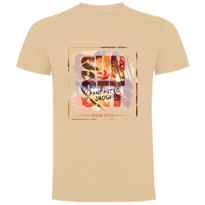 Camiseta casual de algodón para hombre Camiseta Hombre Green Circle Sun Beach Camel | Dml Sport. GC801419