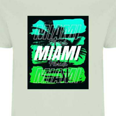 Camiseta casual de algodón para hombre Camiseta Hombre Green Circle Miami Verde Agua | Dml Sport